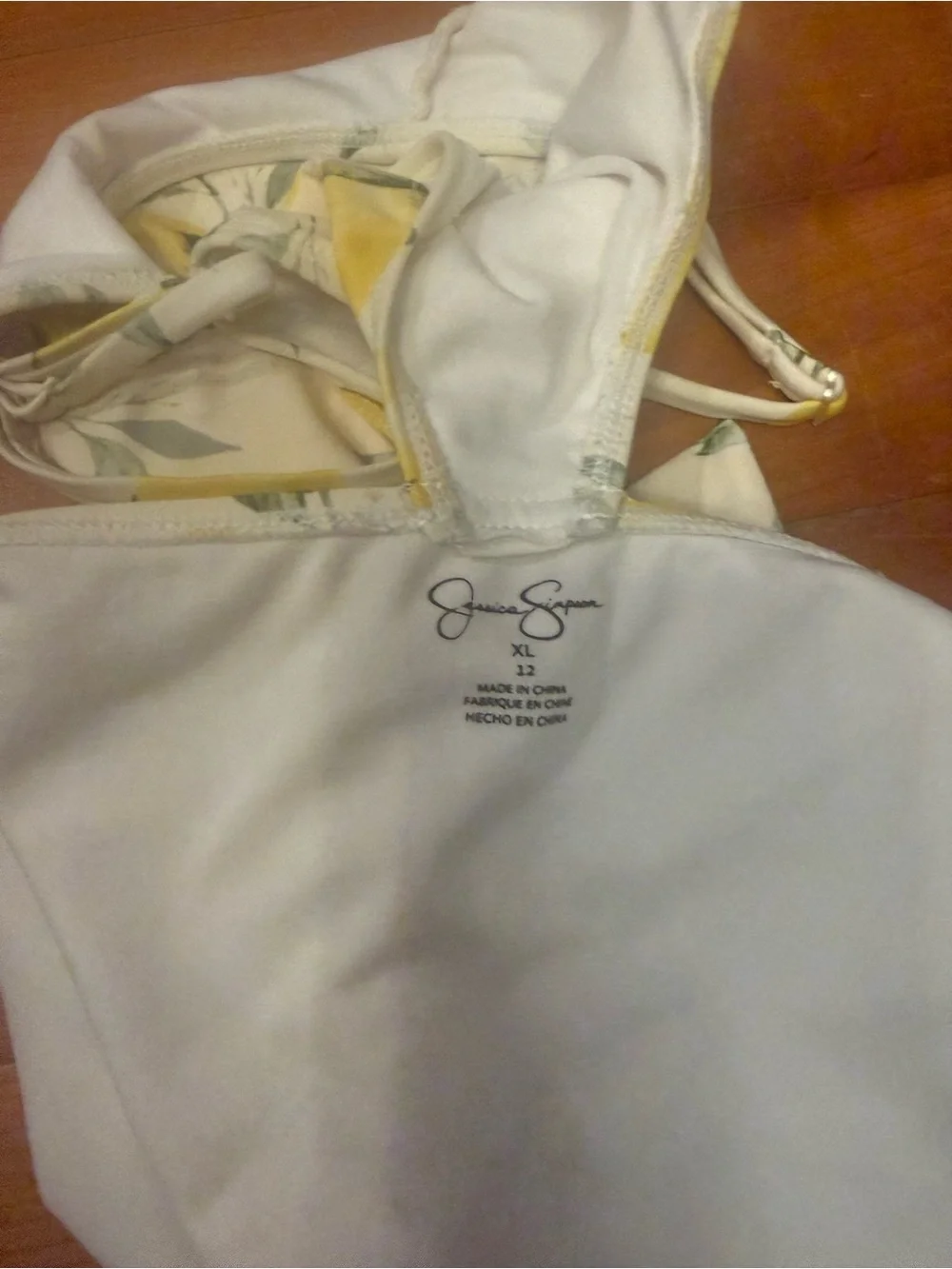 Jessica Simpson Girls Lemon Print One-Piece Swimsuit - Yellow & White, size 12
